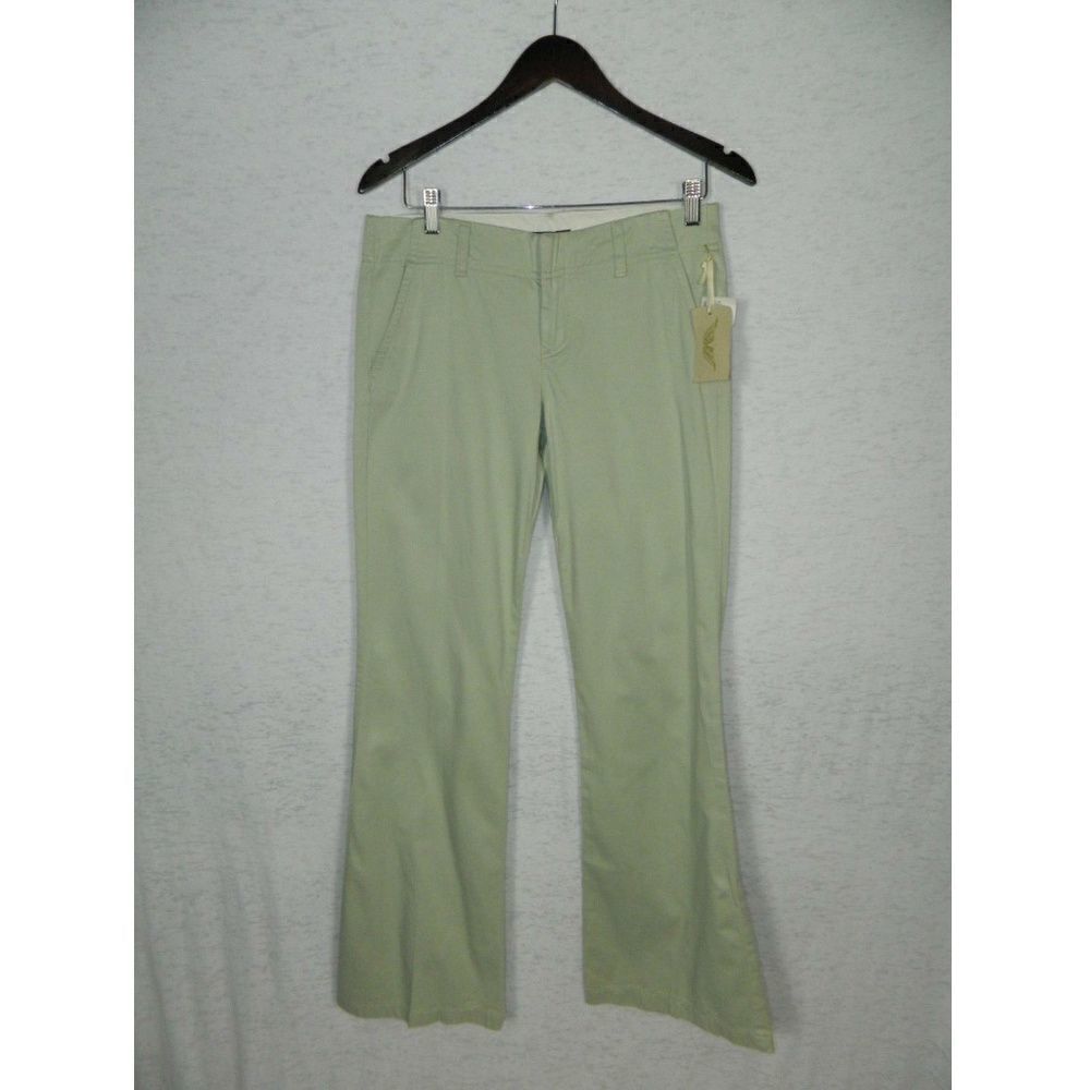 Gold Hawk‎  Pants  Mint  Green Khakis Flare Leg Flat Front Size 8